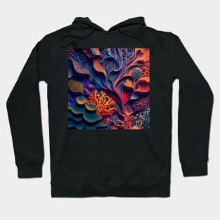 Root and Leaf Deep Sea Pattern - Oceanic Delight Hoodie
